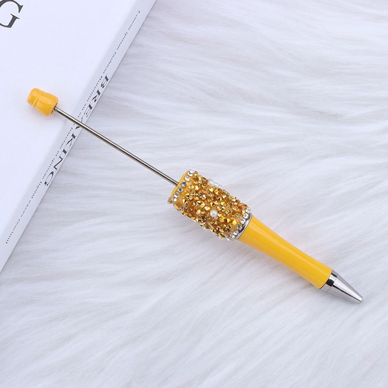 Bling Bling Diamond Pearl Ballpoint Pen Hot Selling DIY Beadable Charm Colorful Glitter Pen Jewelry Making Wedding