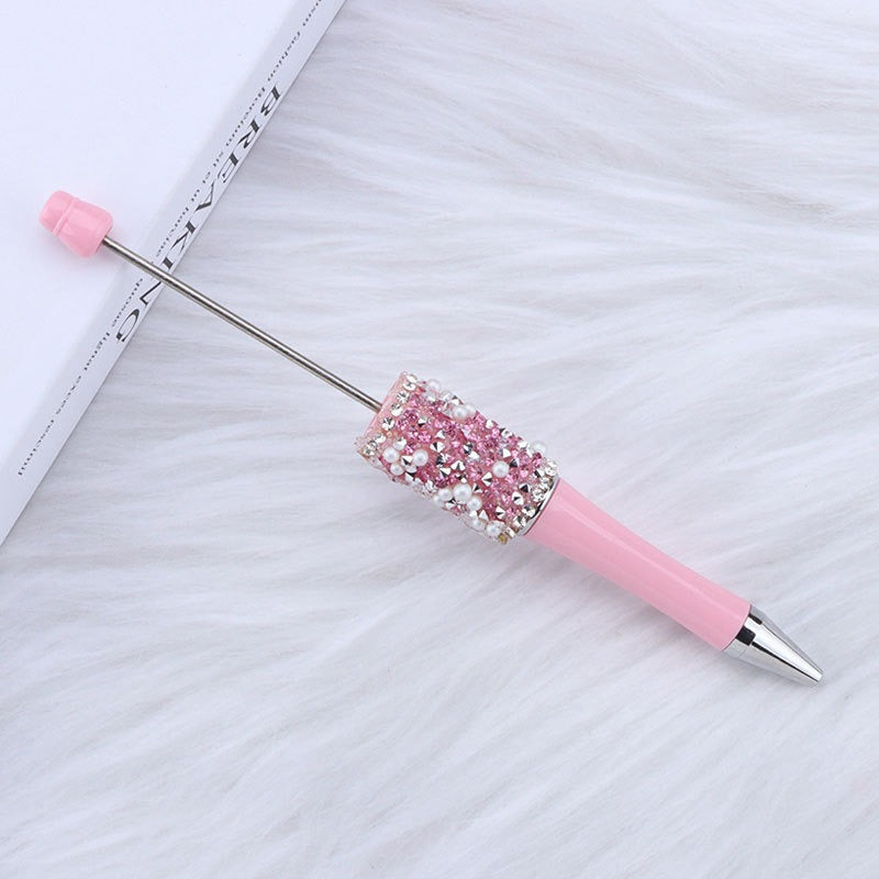 Bling Bling Diamond Pearl Ballpoint Pen Hot Selling DIY Beadable Charm Colorful Glitter Pen Jewelry Making Wedding