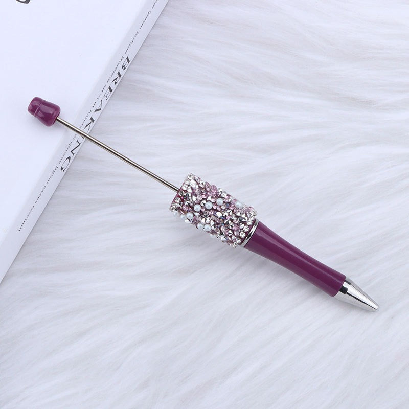 Bling Bling Diamond Pearl Ballpoint Pen Hot Selling DIY Beadable Charm Colorful Glitter Pen Jewelry Making Wedding