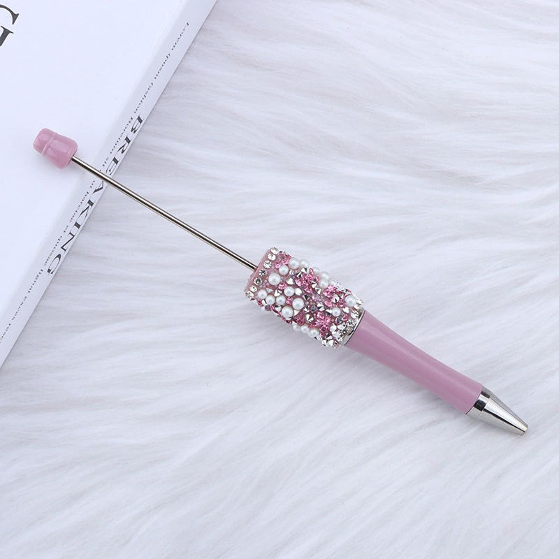 Bling Bling Diamond Pearl Ballpoint Pen Hot Selling DIY Beadable Charm Colorful Glitter Pen Jewelry Making Wedding