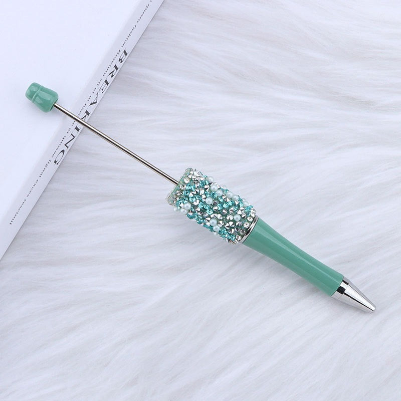 Bling Bling Diamond Pearl Ballpoint Pen Hot Selling DIY Beadable Charm Colorful Glitter Pen Jewelry Making Wedding