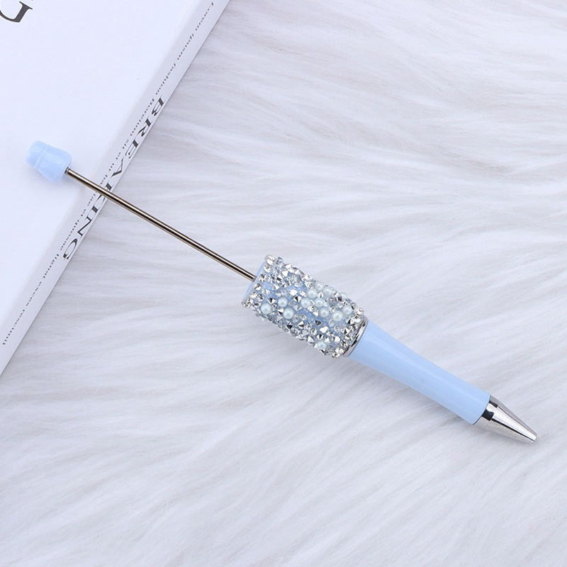 Bling Bling Diamond Pearl Ballpoint Pen Hot Selling DIY Beadable Charm Colorful Glitter Pen Jewelry Making Wedding