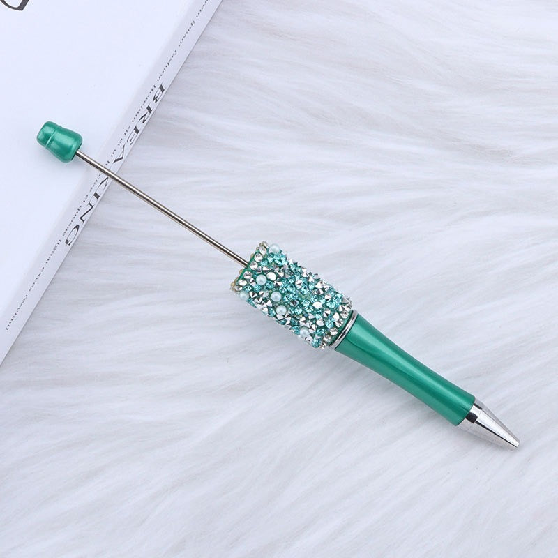 Bling Bling Diamond Pearl Ballpoint Pen Hot Selling DIY Beadable Charm Colorful Glitter Pen Jewelry Making Wedding