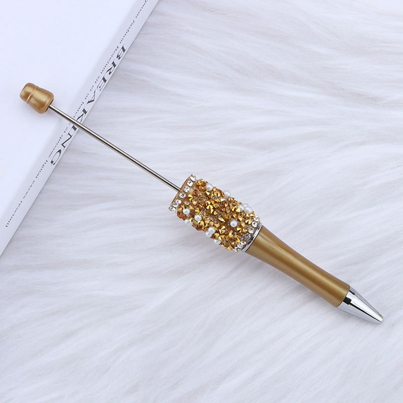 Bling Bling Diamond Pearl Ballpoint Pen Hot Selling DIY Beadable Charm Colorful Glitter Pen Jewelry Making Wedding