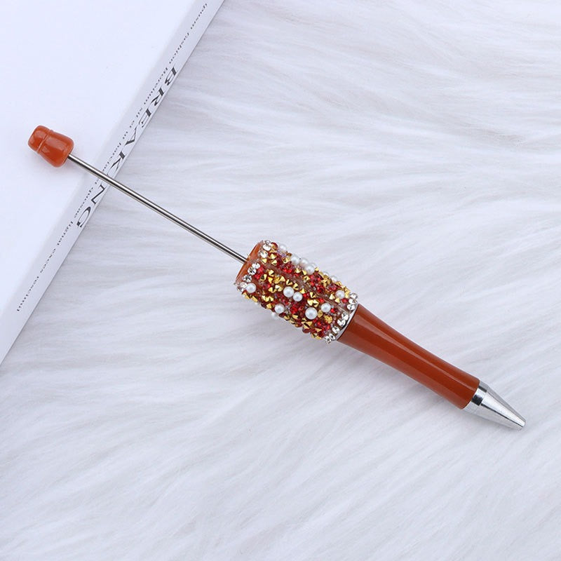 Bling Bling Diamond Pearl Ballpoint Pen Hot Selling DIY Beadable Charm Colorful Glitter Pen Jewelry Making Wedding