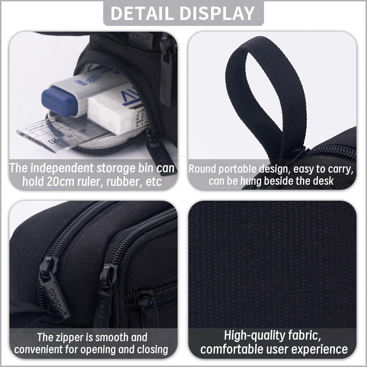 Large Capacity Multi-Functional Pencil Case Three-Layer Stationery Box for Elementary School Students Storage Bag Cross-Border