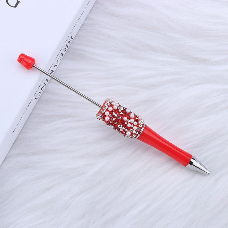 Bling Bling Diamond Pearl Ballpoint Pen Hot Selling DIY Beadable Charm Colorful Glitter Pen Jewelry Making Wedding