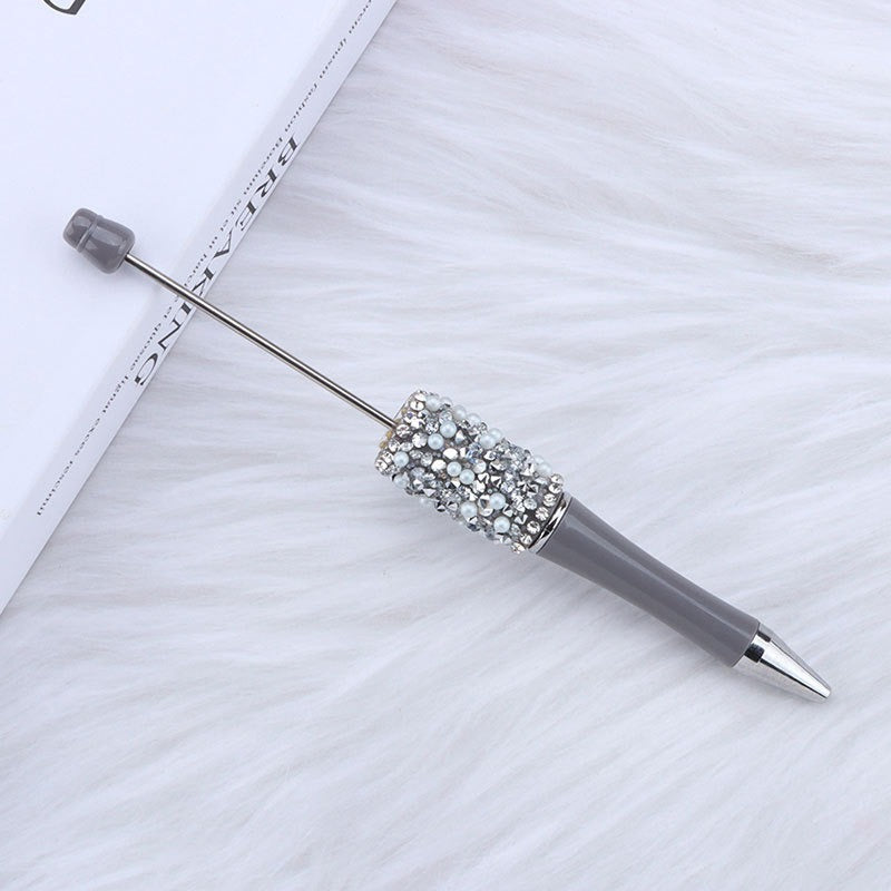 Bling Bling Diamond Pearl Ballpoint Pen Hot Selling DIY Beadable Charm Colorful Glitter Pen Jewelry Making Wedding