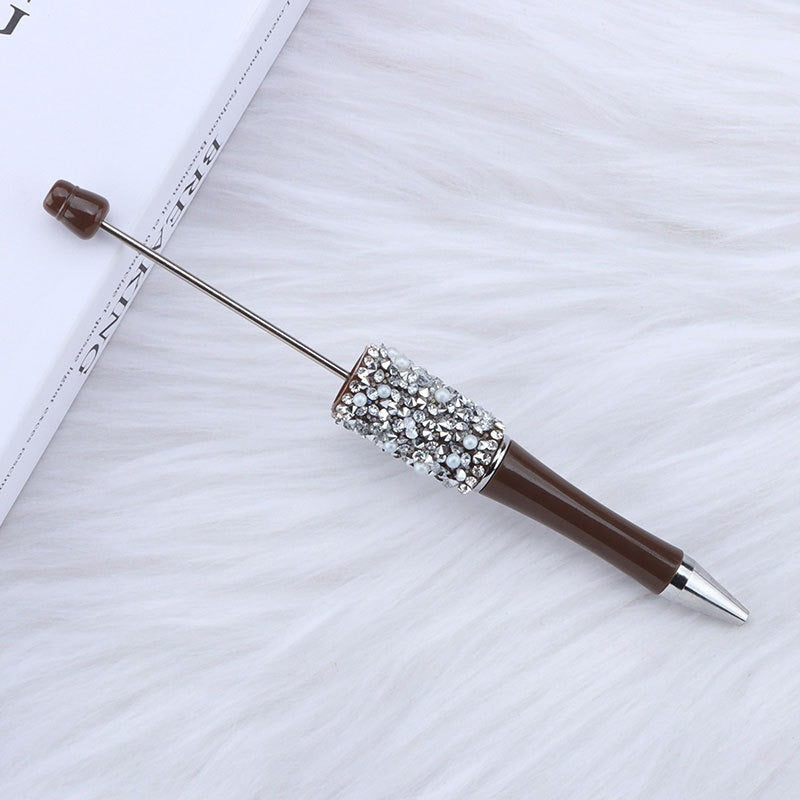 Bling Bling Diamond Pearl Ballpoint Pen Hot Selling DIY Beadable Charm Colorful Glitter Pen Jewelry Making Wedding