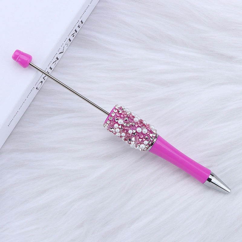 Bling Bling Diamond Pearl Ballpoint Pen Hot Selling DIY Beadable Charm Colorful Glitter Pen Jewelry Making Wedding